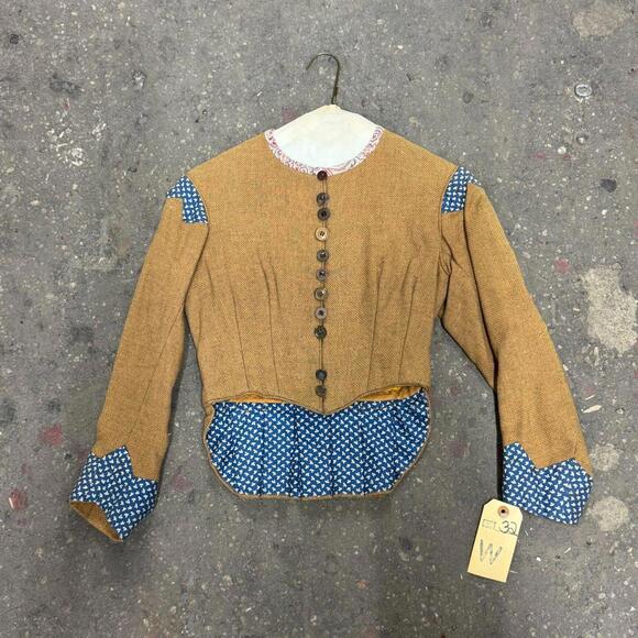 Other - Vintage 40s 50s Does Victorian Antique Style Burlap & Calico Bodice Film Costume